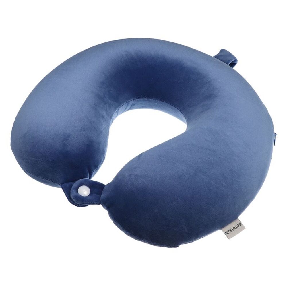 U Shaped Memory Foam Home Travel Office Neck Pillow Cushion Blue